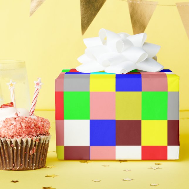 Helles, buntes Quadrat Geschenkpapier (Geburtstagsparty)