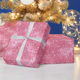 Helles Candy Feines Rosa Glitter Muster Geschenkpapier