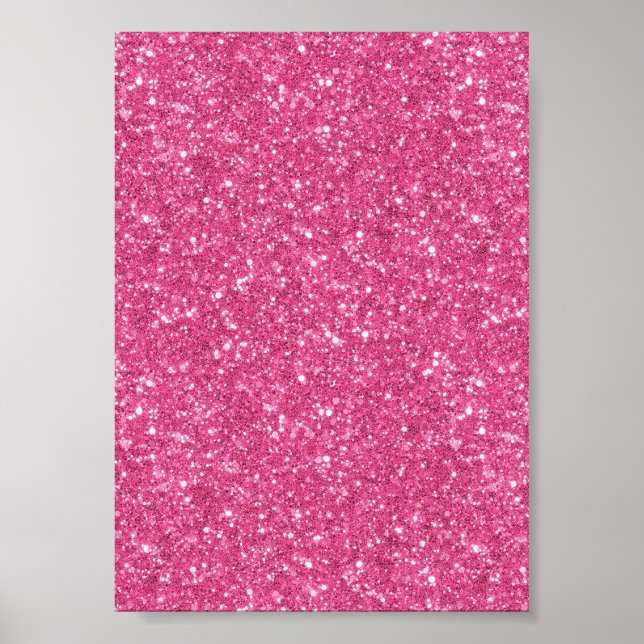 Helles Candy Feines Rosa Glitter Muster Poster (Vorne)