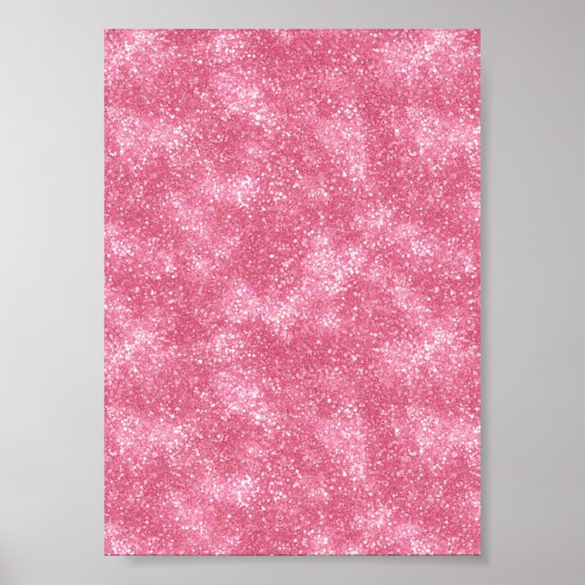 Helles Candy Feines Rosa Glitter Muster Poster (Vorne)