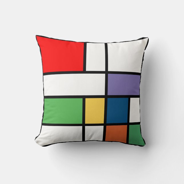 Helles Colorblock Pop-Kunstthrow-Kissen Kissen (Vorderseite)