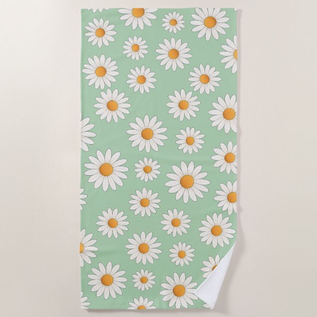 Helles Daisy Muster - Blumensommeraccessoire - Strandtuch (Vorderseite)