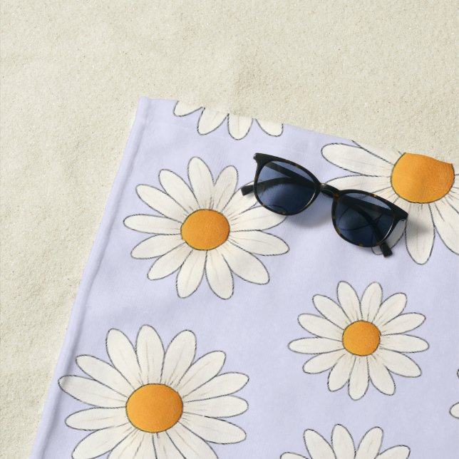 Helles Daisy Muster - Blumensommeraccessoire - Strandtuch (Beispiel)