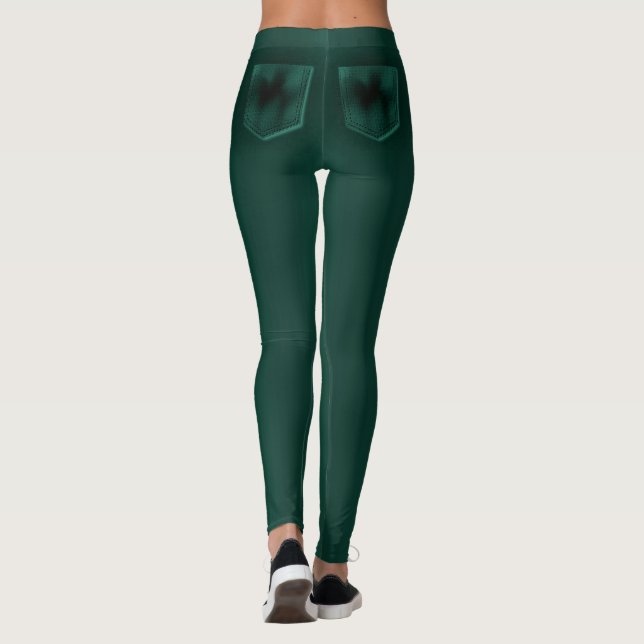 Helles Denim mögen Taschen-Leggings Leggings (Rückseite)