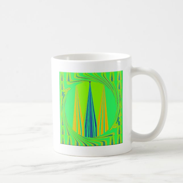 Helles Design Edgy Geometrie Neon Muster Kaffeetasse (Rechts)