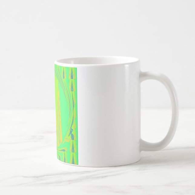 Helles Design Edgy Geometrie Neon Muster Kaffeetasse (Rechts)