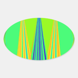 Helles Design Edgy Geometrie Neon Muster Ovaler Aufkleber