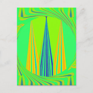 Helles Design Edgy Geometrie Neon Muster Postkarte