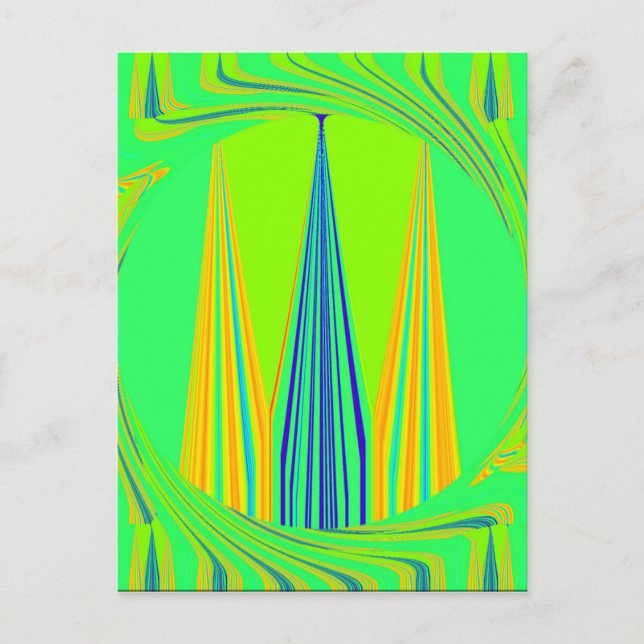 Helles Design Edgy Geometrie Neon Muster Postkarte (Vorderseite)