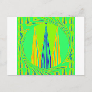 Helles Design Edgy Geometrie Neon Muster Postkarte