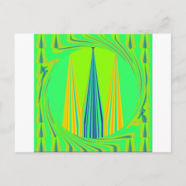 Helles Design Edgy Geometrie Neon Muster Postkarte (Vorderseite)