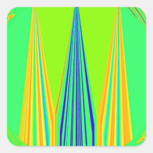 Helles Design Edgy Geometrie Neon Muster Quadratischer Aufkleber