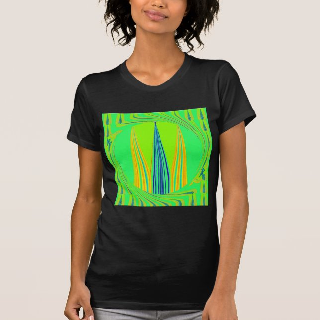 Helles Design Edgy Geometrie Neon Muster T-Shirt (Vorderseite)