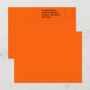 Helles echtes Orange einfarbig Postkarte