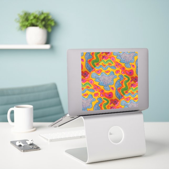 Helles ethnisches Design auf einem Umschlag Aufkleber (Laptop auf Schreibtisch)