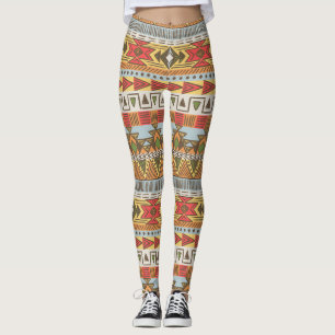 Helles ethnisches nahtloses Muster, farbenfroh. Leggings
