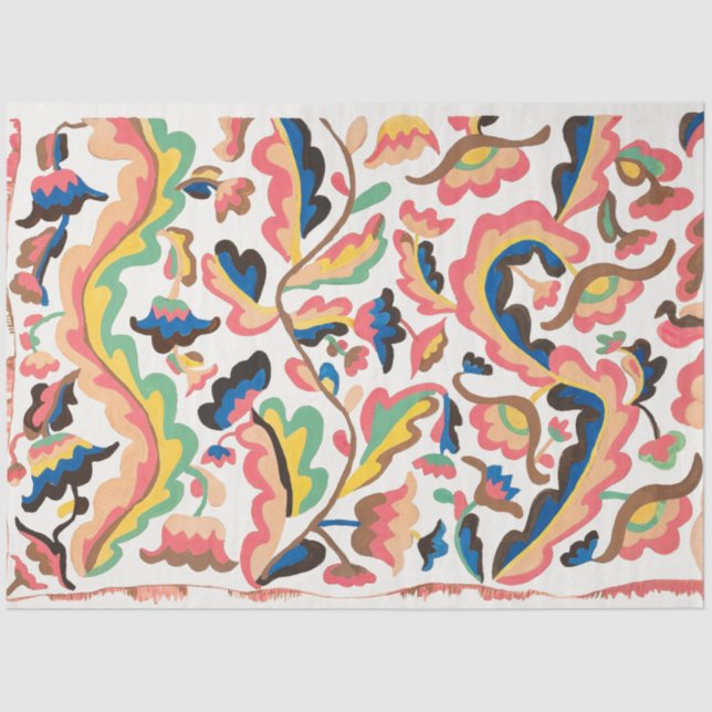 Helles farbenfrohe Boho Muster Decoupage Seidenpapier (Vorderseite)