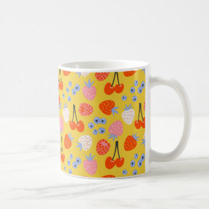 Helles, farbenfrohes Berry Frucht Muster Kaffeetasse