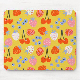 Helles, farbenfrohes Berry Frucht Muster Mousepad