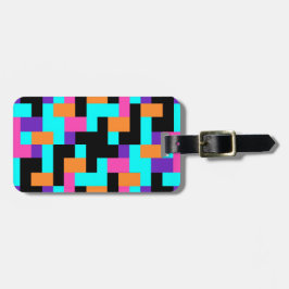 Helles, farbiges geometrisches Quadrat-Muster Gepäckanhänger