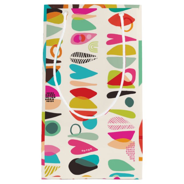 Helles, farbiges Muster Kleine Geschenktüte (Vorderseite)