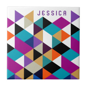 Helles, farbiges Muster moderner Geometrie Fliese