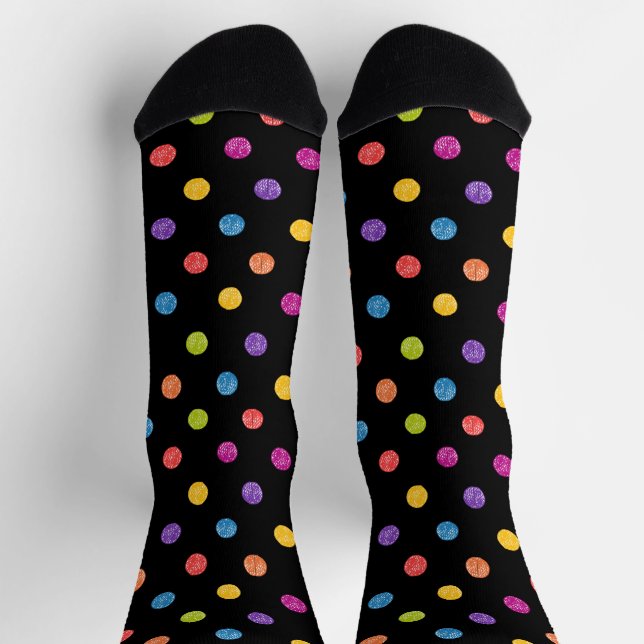 Helles, farbiges Polka-Dot-Muster Socken (Oben)