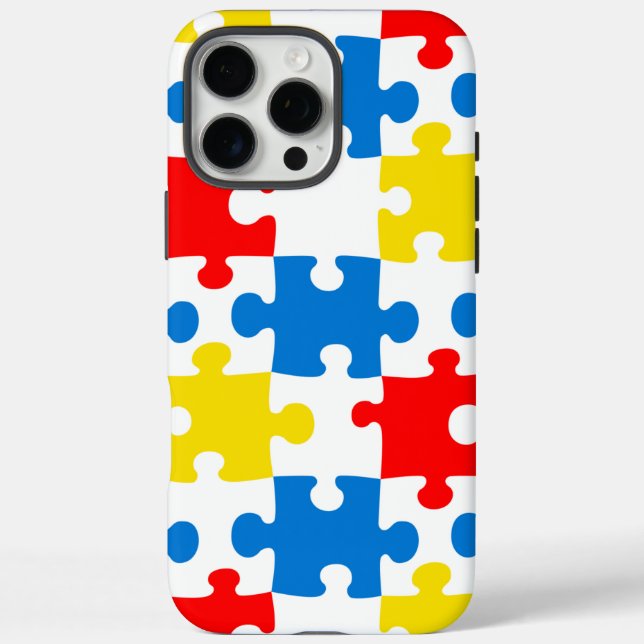 Helles, farbiges Puzzlespiecmuster Case-Mate iPhone Hülle (Rückseite)