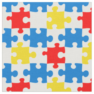 Helles, farbiges Puzzlespiecmuster Stoff