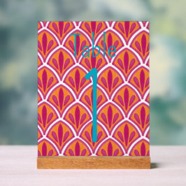 Helles, farbiges Rosa und orangefarbener Fan-Hochz Acrylschild