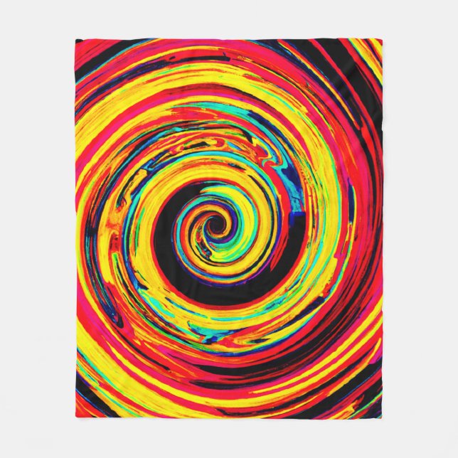 Helles, farbiges Spiralmuster Fleecedecke (Vorderseite)