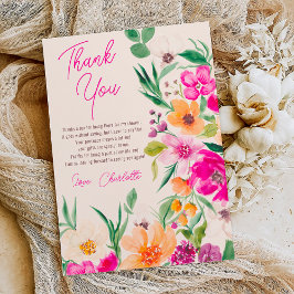 Helles, fett formatiertes Brautparty von Blume Dankeskarte