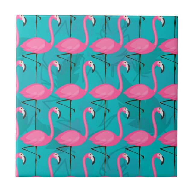 Helles Flamingo-Muster Fliese (Vorderseite)