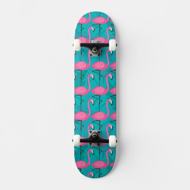 Helles Flamingo-Muster Skateboard (Vorderseite)