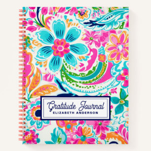 Helles Florales Aquarell-Dankbarkeits-Tagebuch Notizbuch