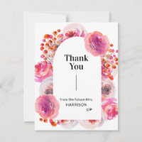Helles florales Brautparty Danke Karte