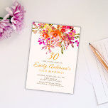 Helles florales Romantisches 30. Geburtstags-Party Einladung<br><div class="desc">Helle florale Romantische 30. Geburtstagsfeier Party Einladung Schöne elegante helle Blumen 30. Geburtstag Party Einladung. In unserem Zazzle-Shop finden Sie passende Favoriten und Party-Dekorationen. Wenn Sie einen bestimmten Artikel suchen,  kontaktieren Sie uns bitte.</div>