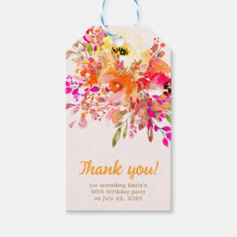 Helles florales Romantisches Party Vielen Dank Geschenkanhänger