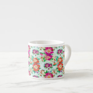 Helles, florales Vintage-Muster Espressotasse