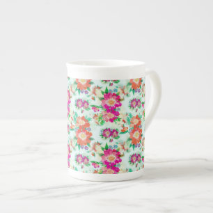 Helles florales Vintage-Muster Prozellantasse