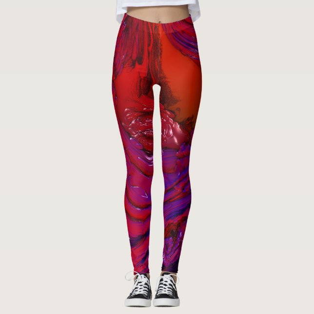 Helles Fraktal Kunst und Kultur Leggings (Vorderseite)