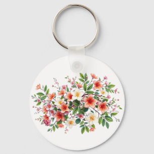 Helles Frühlingsblumenbouquet Schlüsselanhänger