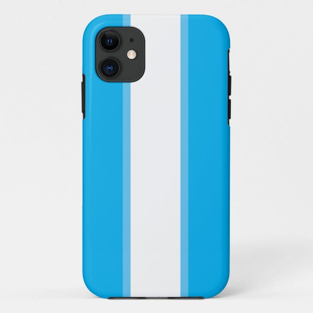 Helles Fun Sky Blue White Summer Racing Streifen Case-Mate iPhone Hülle (Rückseite)