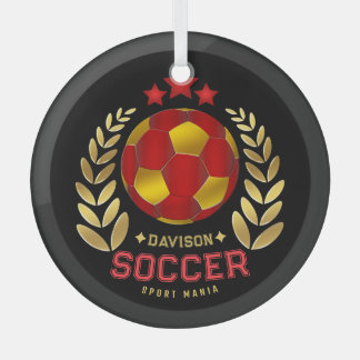 Helles Fußball-Logo Personalisiertes Design Ornament Aus Glas