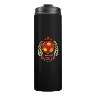 Helles Fußball-Logo Personalisiertes Design Thermosbecher