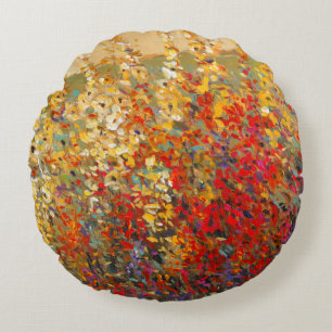 Helles Garten-Wandgemälde der Frühlings-Wildblum Rundes Kissen