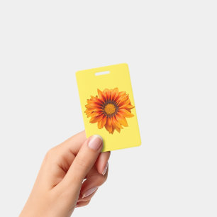 Helles Gelb-Orange-Verlaufs-Blumen-Ausschnitt Ausweis