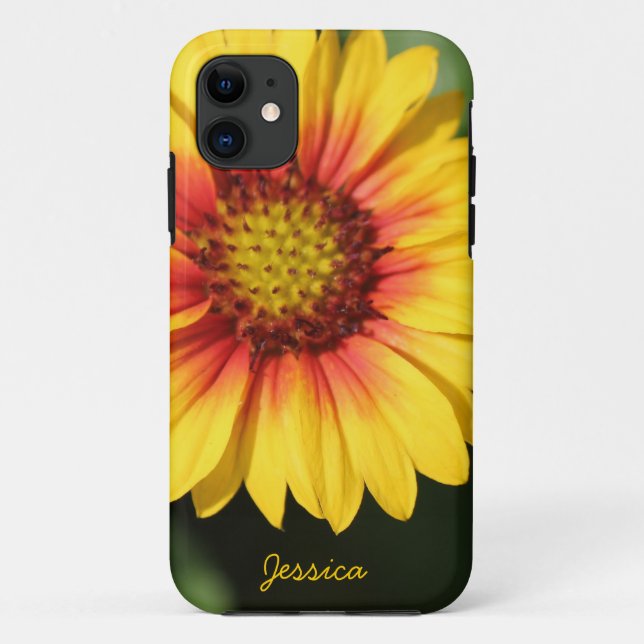 Helles gelbes Gänseblümchen, personalisierter Case-Mate iPhone Hülle (Rückseite)