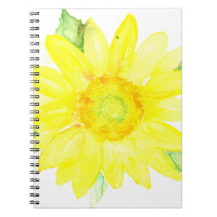 Helles gelbes Sommer-Sonnenblume-Aquarell Notizblock