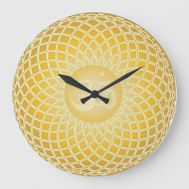 Helles Gelbfarben-Symbol Große Wanduhr (Vorderseite)